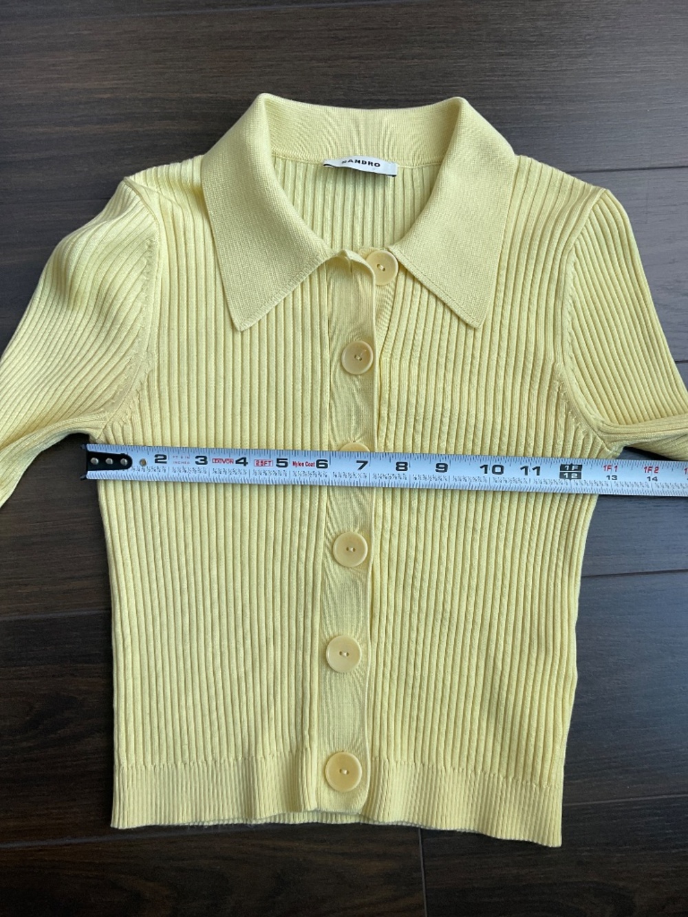 Sandro Ribbed Crop Cardigan - Picture 8 of 8